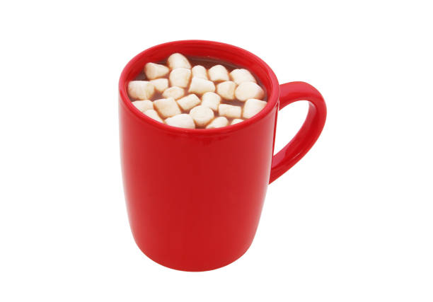 istock Red cup with cacao drink and marshmallows isolated 1179122271