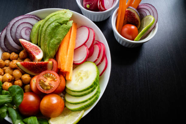 istock Buddha bowl on a dark wooden table. Close up view. 1179122290