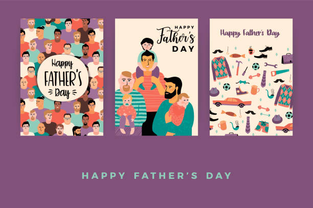 Happy Fathers Day. Vector templates. Happy Fathers Day. Vector templates. Design element for card, poster, banner, flyer and other use. funny fathers day stock illustrations