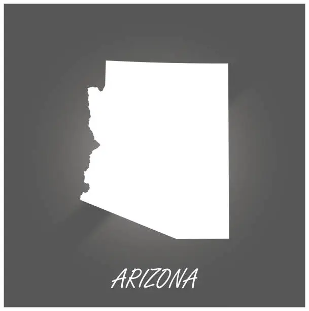 Vector illustration of Arizona map vector outline cartography black and white illustration background
