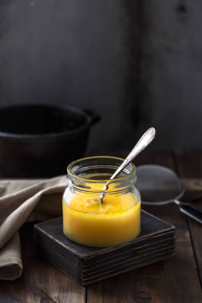 istock A jar of ghee or clarified butter, copy space 1179130922