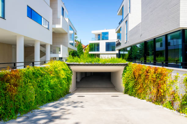 istock Modern housing estate with underground garage 1179134759