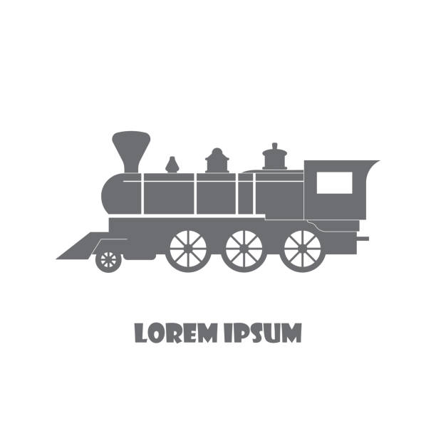 ilustrações de stock, clip art, desenhos animados e ícones de train retro steam locomotive, old vintage style, vector icon, emblem banner - train steam train vector silhouette