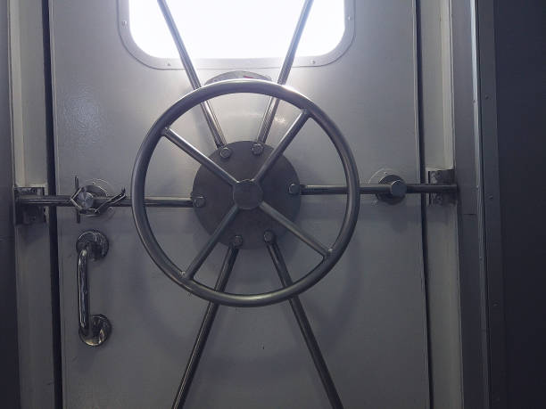 istock close ship internal metal door facade on super Dong ship 1179136027