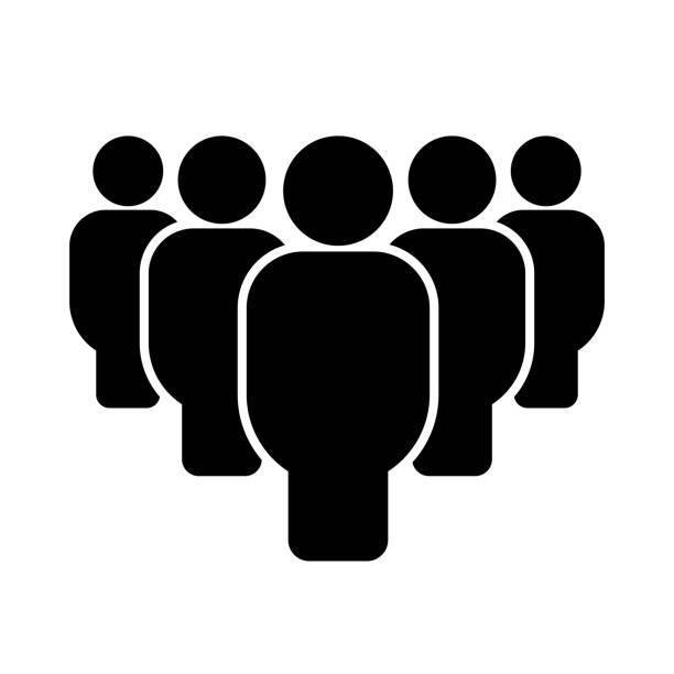 gruppe von menschen. ikone - fünf personen stock-grafiken, -clipart, -cartoons und -symbole