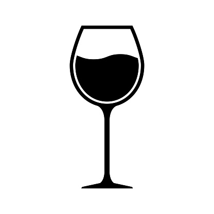 Glass of wine icon. Vector illustration on a white background