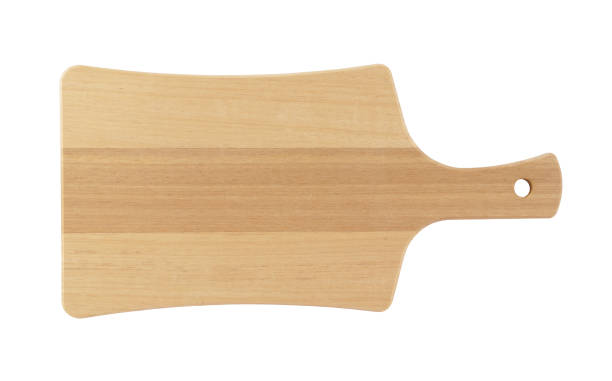istock Wooden cutting board isolated on white 1179137680