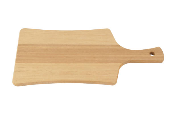 istock Wooden cutting board isolated on white 1179138297