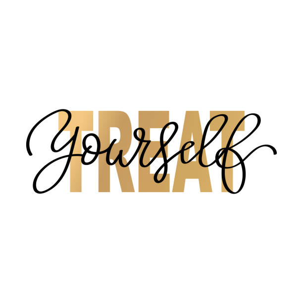 istock Treat yourself. Hand drawn vector typography lettering poster print 1179138322