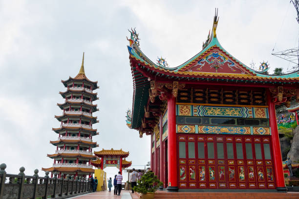 Unidentified tourists visiting the scenic site of Chin Swee Caves Temple, Genting Highland, Malaysia. The Chin Swee Caves Temple is situated in the most scenic site of Genting Highlands.
