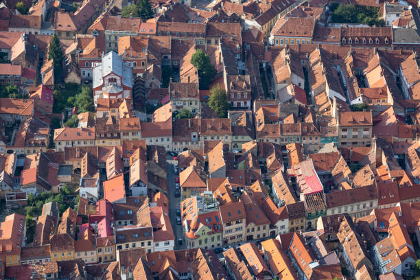 istock View of Brasov old buildings bricks rooftops in Romania 1179138761