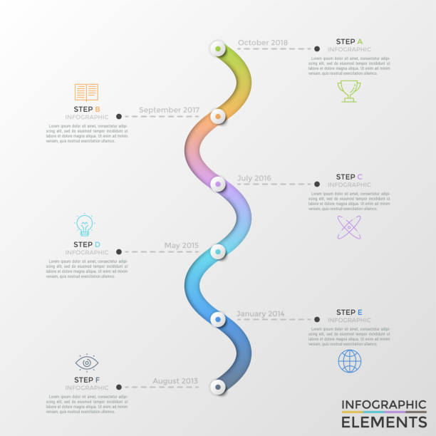 ilustrações, clipart, desenhos animados e ícones de molde moderno do vetor de infographic - 6th street