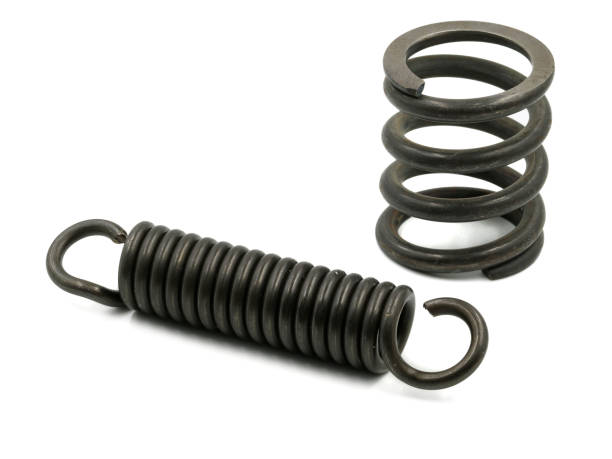 istock blank metal compression and tension spring are isolated on white background 1179151424