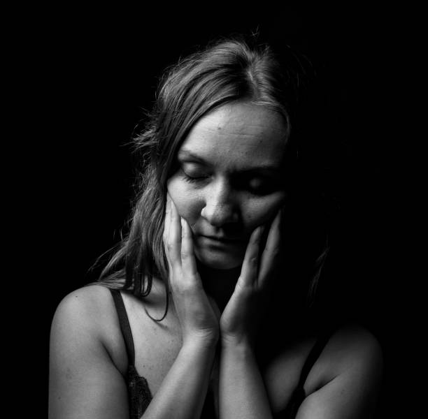 istock Young Woman Showing Expresion Black & White Isolated 1179152742