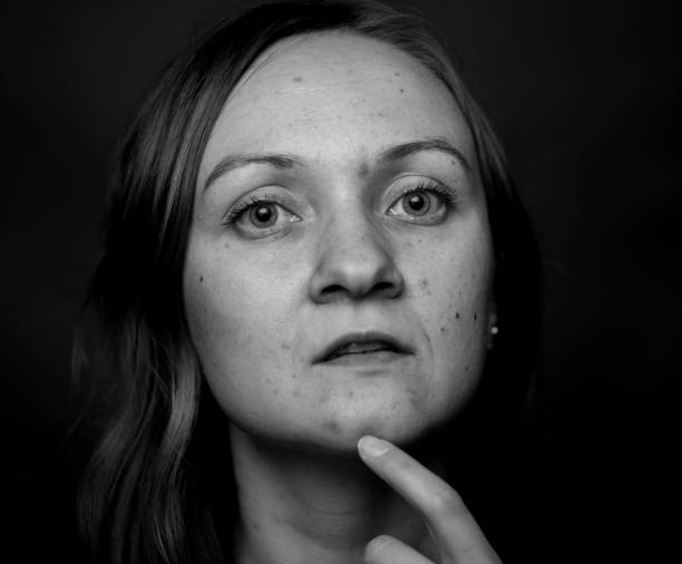 istock Young Woman Showing Expresion Black & White Isolated 1179152808