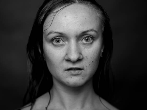 istock Young Woman Showing Expresion Black & White Isolated 1179152870