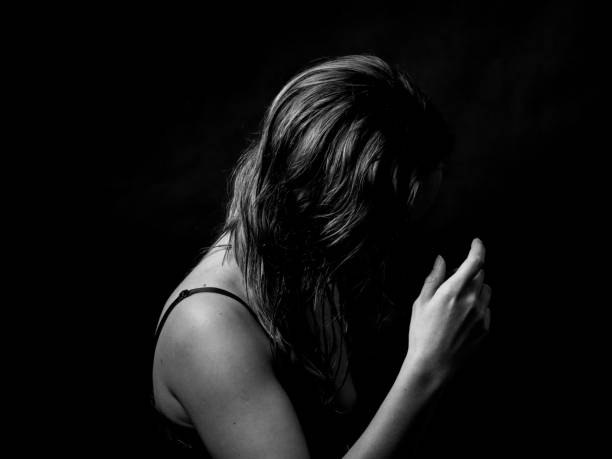 istock Young Woman Showing Expresion Black & White Isolated 1179152903