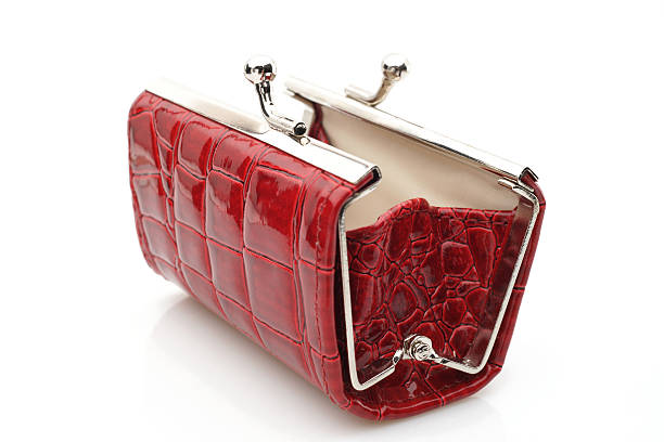 オープンのハンドバッグ - change purse purse clutch bag red ストックフォトと画像