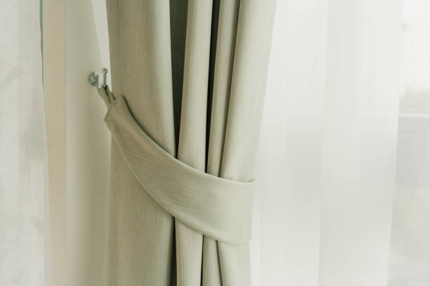 istock beige color curtian and sheer home interior design 1179157452