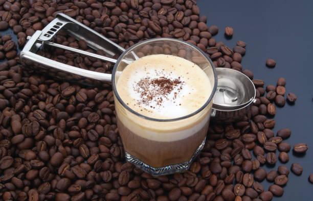 istock Affogato coffee on roasted coffee beans 1179162497