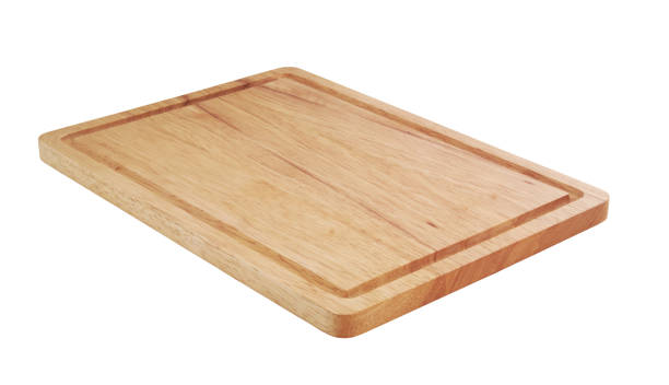istock Wooden cutting board isolated on white 1179165788
