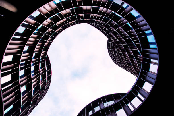 istock Abstract image of a modern building with a dynamic facade. 1179165811