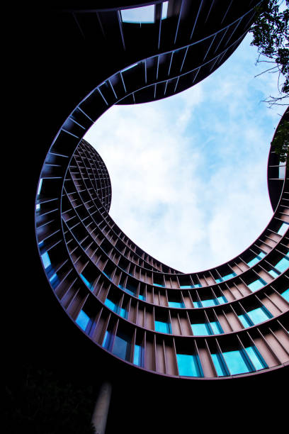 istock Abstract image of a modern building with a dynamic facade. 1179165813