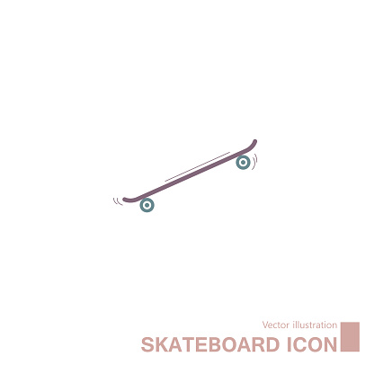 Vector drawn skateboard.