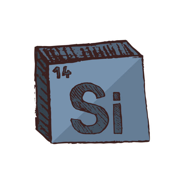 ベクトルは、白い背景に単離された元素の周期表からsiの略称を持つシリコンの化学記号を描いたベクトルを立体的に描いた。 - abbreviation点のイラスト素材／クリップアート素材／マンガ素材／アイコン素材
