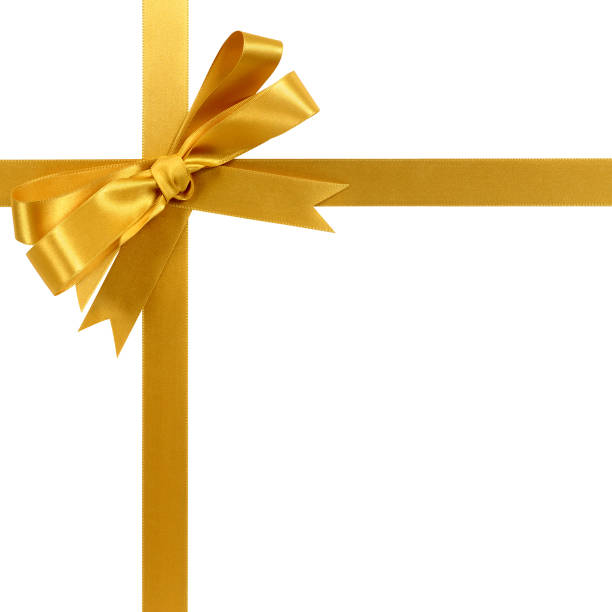 istock Gold gift ribbon and bow isolated on white 1179172114