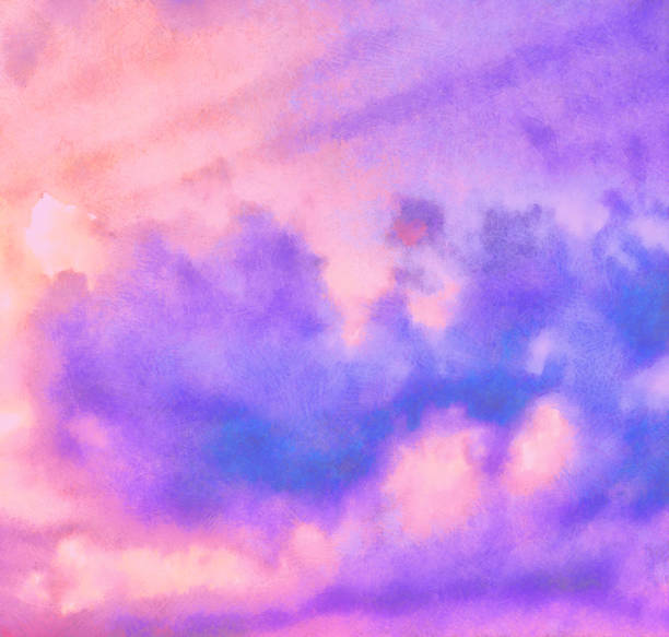 istock Purple Sky with Clouds Expressive Pastel Color Painting 1179172495
