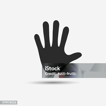 istock Counting fingers - number five. Hand showing five fingers, high five sign. Communication gestures concept. Vector illustration isolated on white background flat design. 1179178226