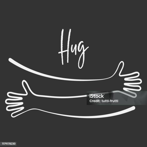 Hug Drawing. Logo Simple Line Creating Hug Drawing Vector Illustration Stock Illustration ...