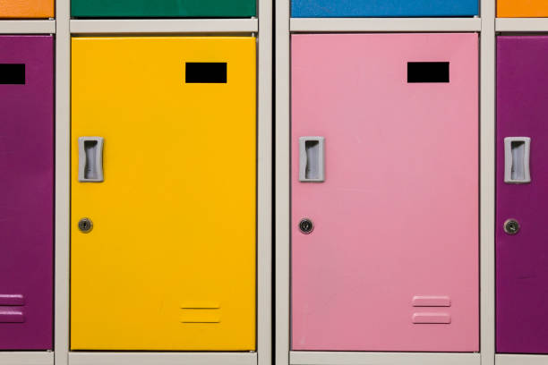 istock Colorful children's lockers in the elementary school 1179178842