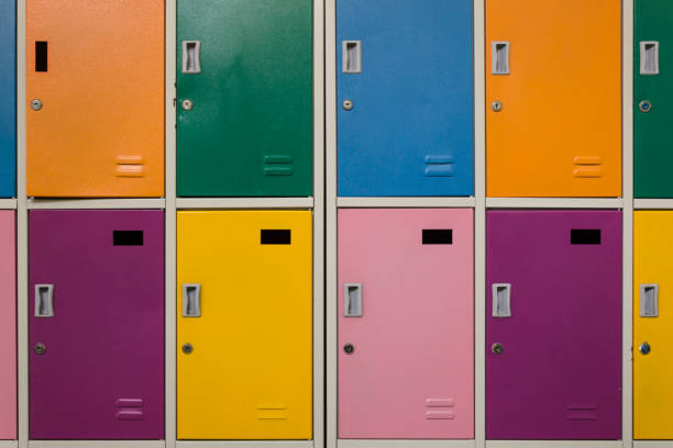 istock Colorful children's lockers in the elementary school 1179178868