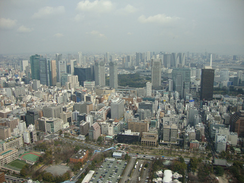 view to tokyo city from the skxyscraper