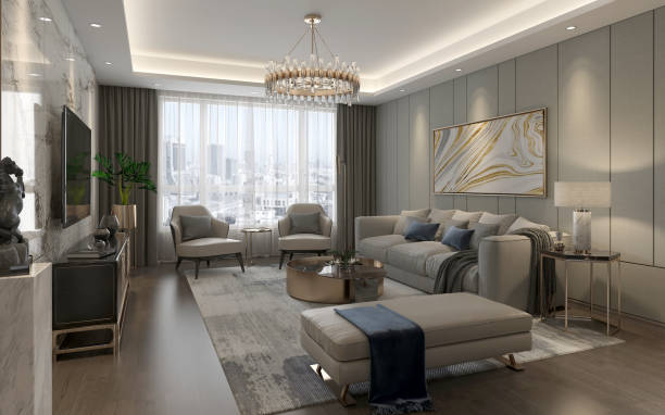 istock 3d render of modern living room interior. 1179186605