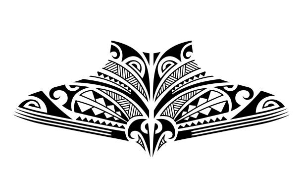 Maori Tattoo Sketch For Neck Back Chest Stock Illustration - Download Image  Now - Tattoo, Neck, Polynesian Culture - iStock