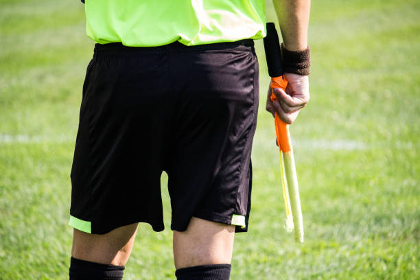 istock Referee in a soccer match walks by the line 1179193633