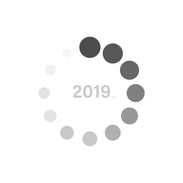 Vector illustration of Soon new year 2019 update on a white background