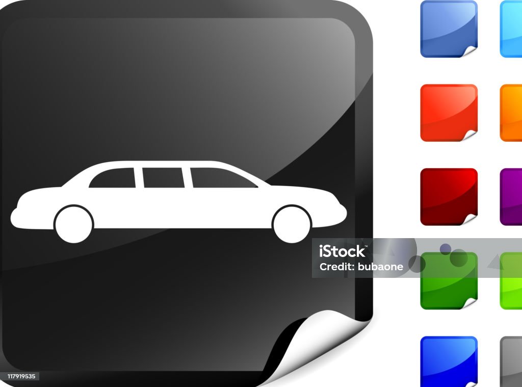 limousine sur la vignette - clipart vectoriel de Bleu libre de droits