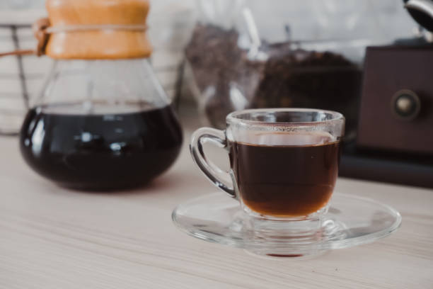 istock Hot black coffee is ready to drink. 1179196416