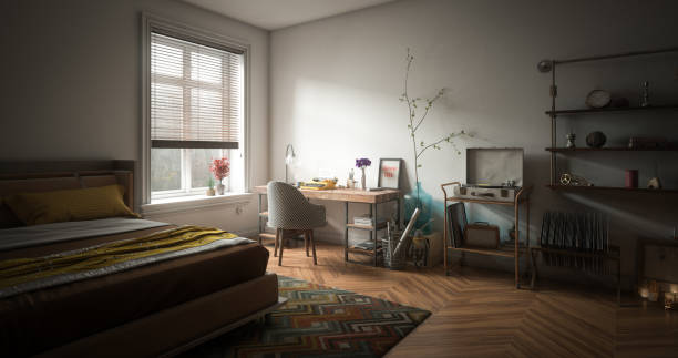 przytulne wnętrze domu - blinds apartment living room contemporary zdjęcia i obrazy z banku zdjęć