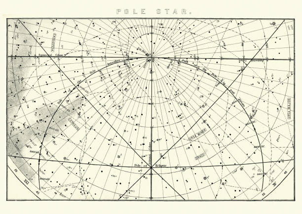 sternliste für den polestar (polaris), 19. jahrhundert - astronomie stock-grafiken, -clipart, -cartoons und -symbole