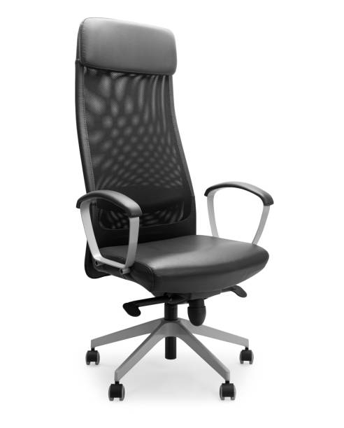 istock Black office chair isolated on white background with clipping path 1179202737