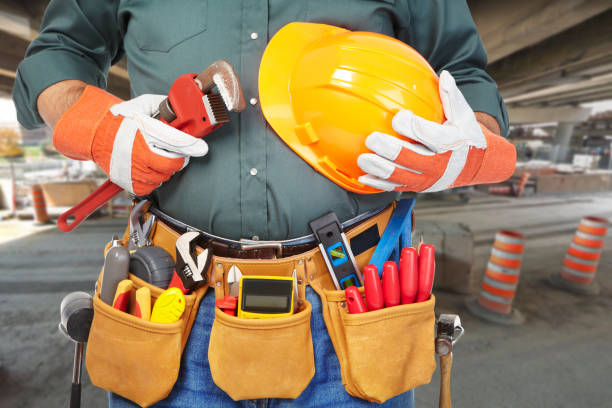 istock Mature worker and road repair 1179203446