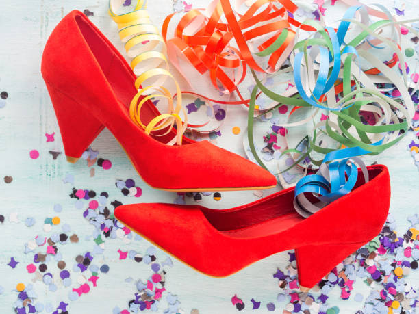 istock Red pumps. Party or sale concept 1179211324