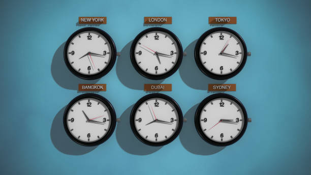 istock Realistic vintage clock on the blue green wall background 1179212405