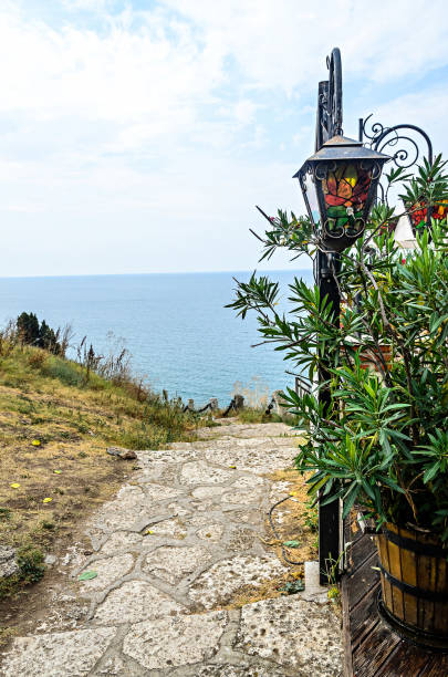istock Colored light pole from Cape Kaliakra, Black sea water, bulgarian coastline 1179212436
