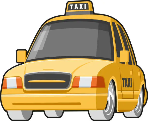 Vector illustration of Yellow cab